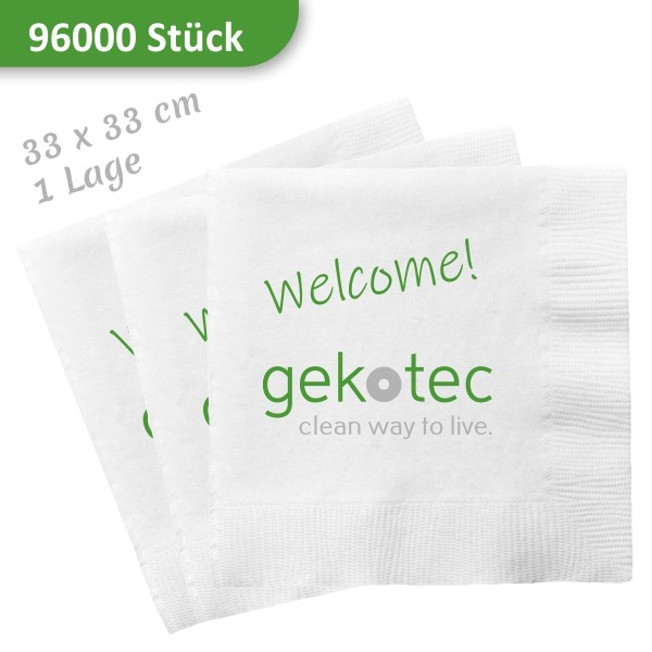 Bedruckte Servietten mit Logo 1/4 Falz