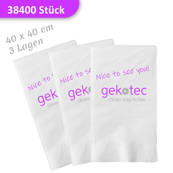 Bedruckte Servietten mit Logo 1/8 Falz