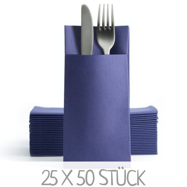 Dunkelblaue Serviettentaschen Bestecktaschen günstig