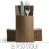 Braune Serviettentaschen / Bestecktaschen Braune Airlaid Serviettentaschen