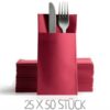 Dunkelrote Burgund Serviettentaschen / Bestecktaschen Burgunderrote Serviettentaschen günstig
