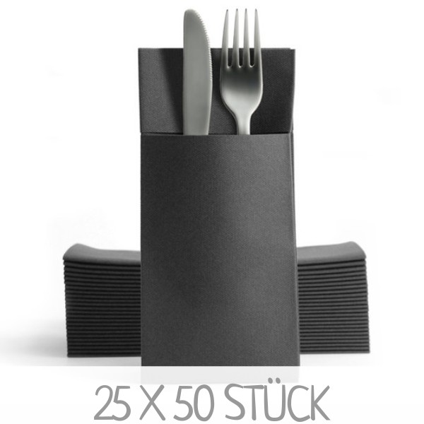 Schwarze Serviettentaschen Bestecktaschen günstig