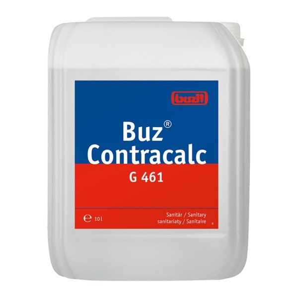 Ein weißer Kanister mit Buz Contracalc G 461 Etikett