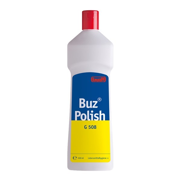 Eine weiße Flasche mit rotem Deckel und blau-gelbem Etikett