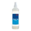 G555 Clean Up 500ml Ein transparenter Plastikflasche mit einem Sprühkopf und einem blauen Etikett, auf dem "Clean Up G 555" steht.