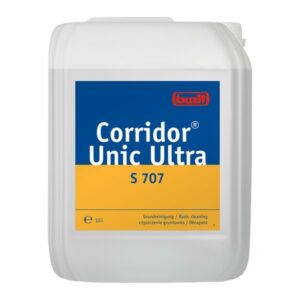 Ein 10-Liter-Container Corridor Unic Ultra S 707 Reinigungsmittel, ein Produkt für die Grundreinigung.