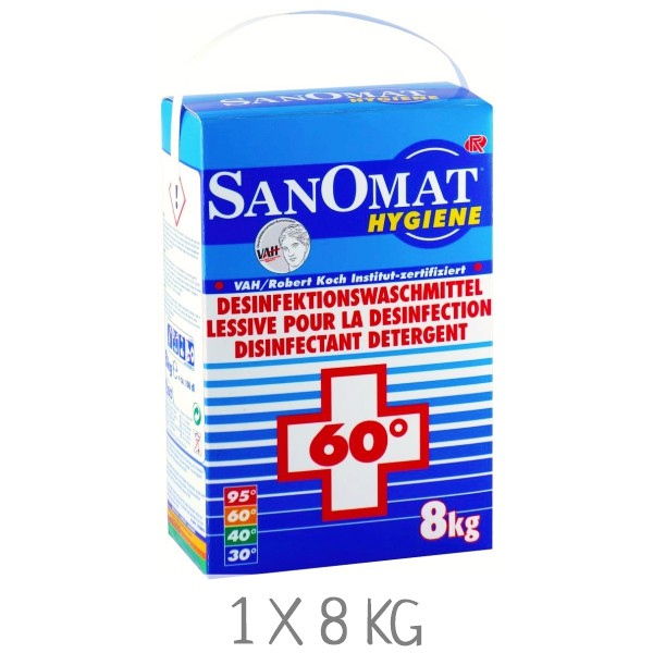 8 kg Box RÖSCH Sanomat Desinfektionswaschmittel / Vollwaschmittel zur Wäschedesinfektion