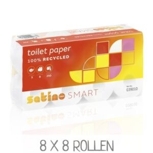 039010 WEPA Satino Smart Toilettenpapier MT1 - 64 Rollen 3-lagiges Recyclingpapier