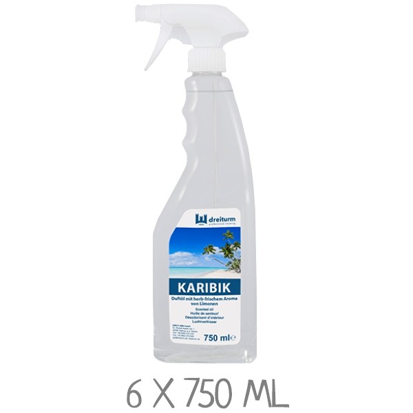 DREITURM Duftöl Karibik in 750 ml Sprühflasche mit Pumpzerstäuber