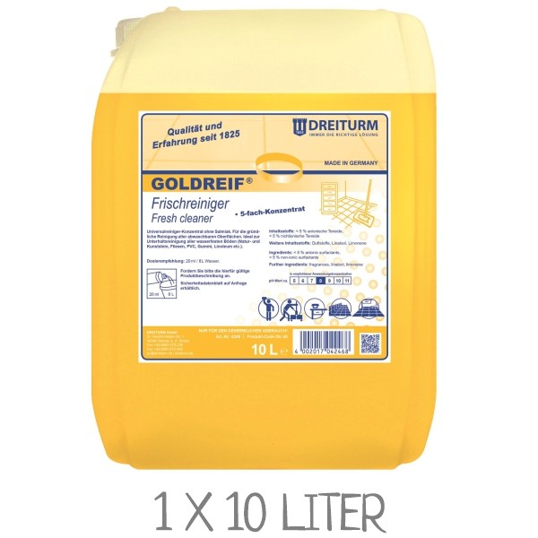 DREITURM Goldreif Frischreiniger vegan 10 Liter Kanister - Universalreiniger für Bodenbeläge und Oberflächen