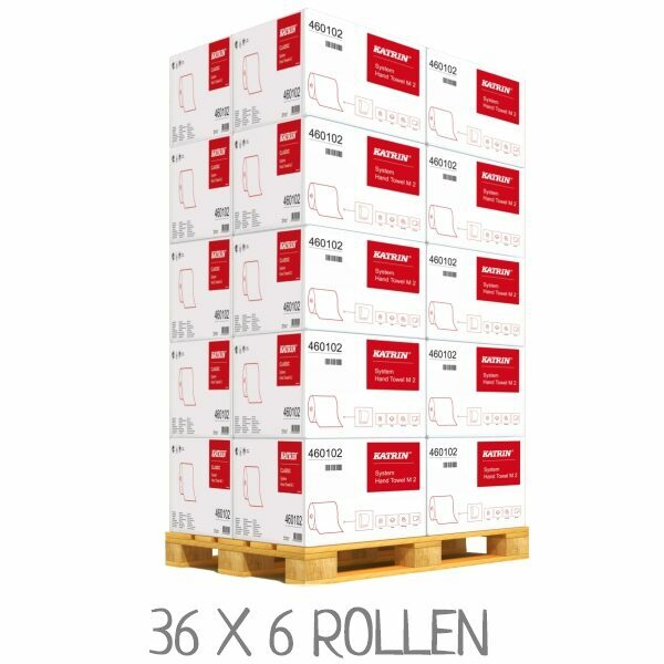 Eine Palette KATRIN Handtuchrollen 460102. VPE: 36 x 6 Rollen