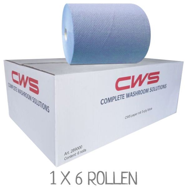 Karton mit 6 CWS Handtuchrollen 289000 / Typ 289 blau, 3-lagig
