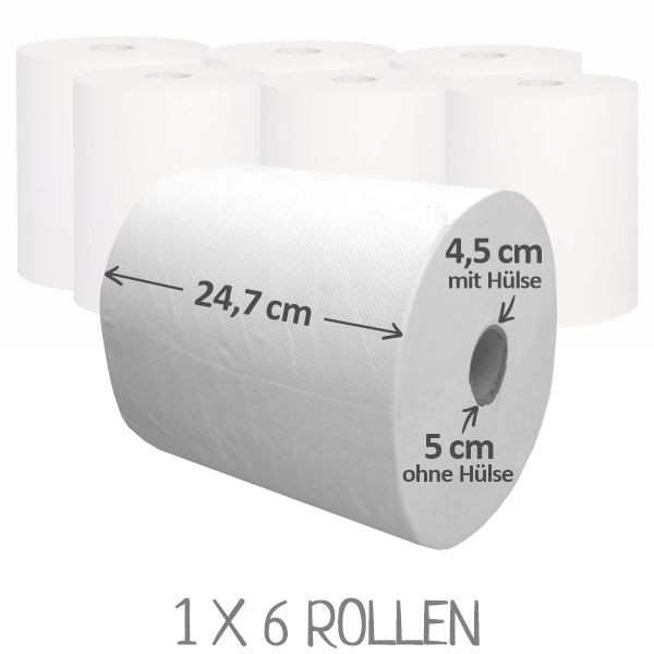 6 x Handtuchrollen Motion / Systemrollen mit Spezialkern für Sensorspender