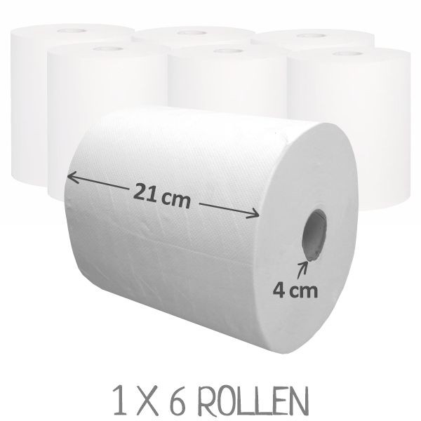 6 x Handtuchrollen / Rollenhandtücher für markenfreie Spender (Sensor o. Autocut)