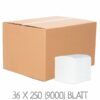 Toilettenpapier Einzelblatt, 2-lagig, Zellstoff, VPE: 9000 Blatt