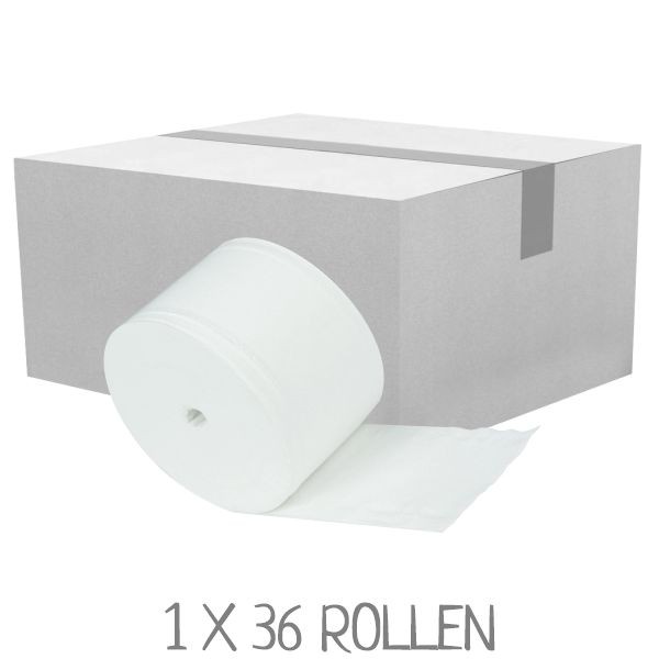 Toilettenpapier ohne Kern mit 900 Blatt pro Rolle für markenfreie Spendersysteme