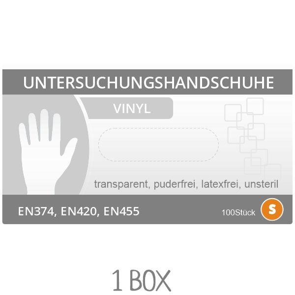 Einmalhandschuhe Vinyl Gr. S transparent, puderfrei, latexfrei, unsteril