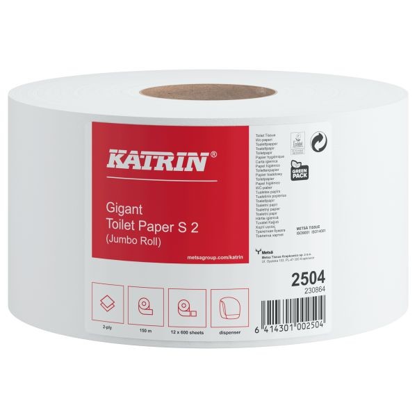 KATRIN Jumborollen 2504 / Toilettenpapier Gigant S2. VPE: 12 Rollen