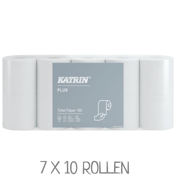 Toilettenpapier 4-lagig KATRIN 77755 - 180 Blatt pro Rolle. VPE: 70 Rollen