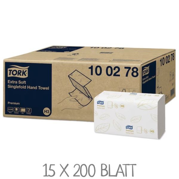 TORK 100278 Papierhandtücher Premium extra soft / VPE: 15 x 200 Blatt