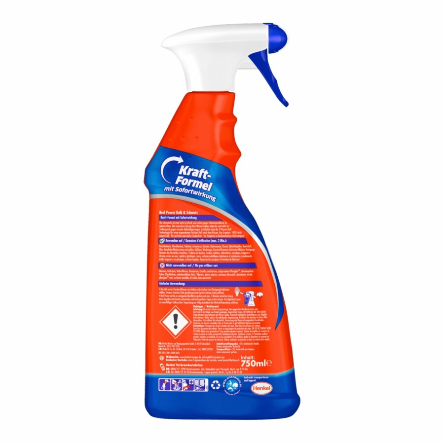 Ein oranges und blaues Spray für Reinigungszwecke