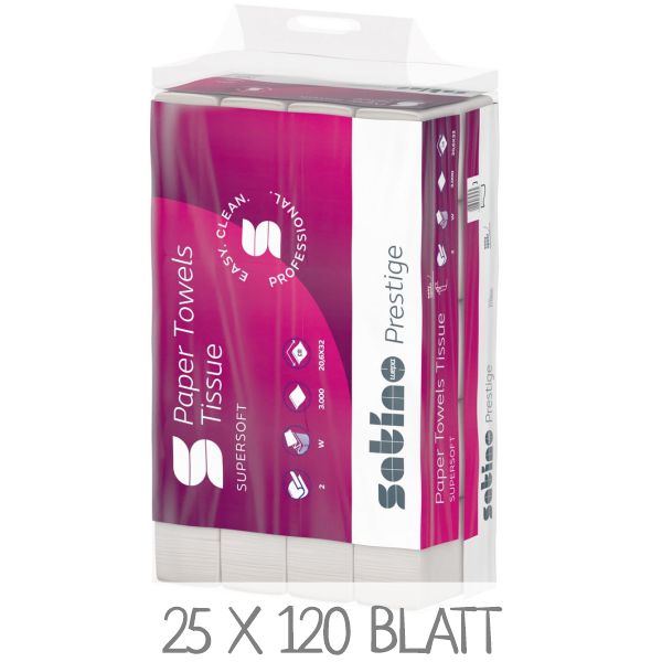 WEPA Satino prestige 276600 Handtuchpapier supersoft / VPE: 25 x 120 Blatt