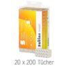 Verpackung von Satino SMART Papierhandtüchern, 20 Packungen mit je 200 Tüchern, ideal für Großhandel und Betriebe, hochwertige und kostengünstige Auswahl. Verpackung von Satino SMART Papierhandtüchern, 20 Packungen mit je 200 Tüchern, ideal für Großhandel und Betriebe, hochwertige und kostengünstige Auswahl.