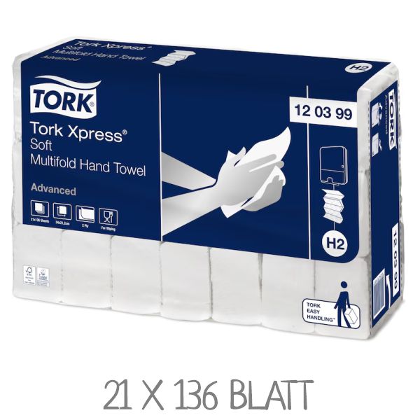 Papierhandtücher TORK 120399 (vorher 120288) Soft Multifold / VPE: 21 x 136 Blatt
