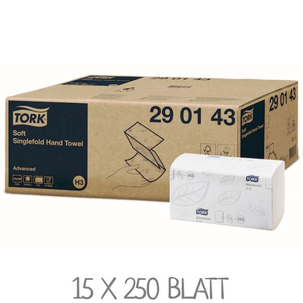 Papierhandtücher TORK 290143 Soft Advanced / VPE: 15 x 250 Blatt