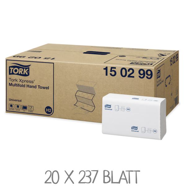 TORK 150299 Papierhandtücher mit dem Blauen Engel / VPE: 20 x 237 Blatt