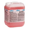 J400510 Kiehl Powerfix Saurer Sanitaerreiniger 10l Ein Kanister mit rosa Reinigungsflüssigkeit und Produktetikett.