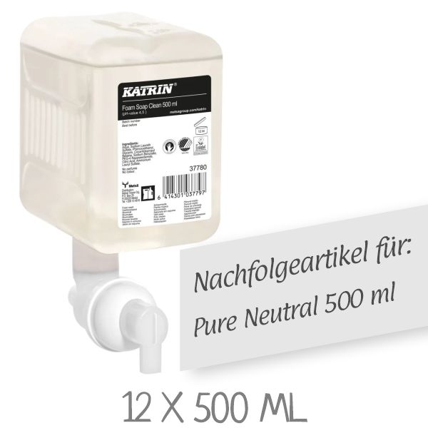 KATRIN Schaumseife 37780 "CLEAN" VPE: 12 x 500 ml