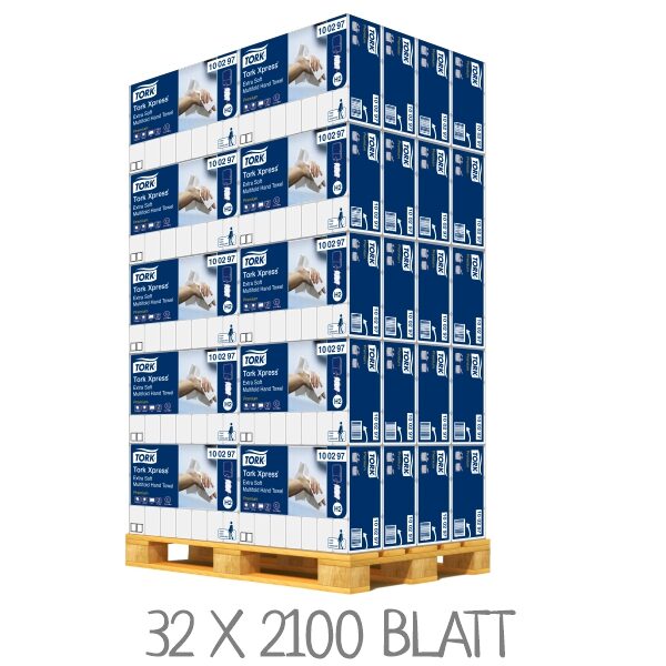 Palette TORK 100297 Papierhandtücher in TAD-Qualität / VPE: 32 x 2100 Blatt