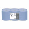 Papernet 412056 Centrefeed Handtuchrollen 2-lagig Sechs blaue Toilettenpapier-Rollen mit Papernet-Logo.