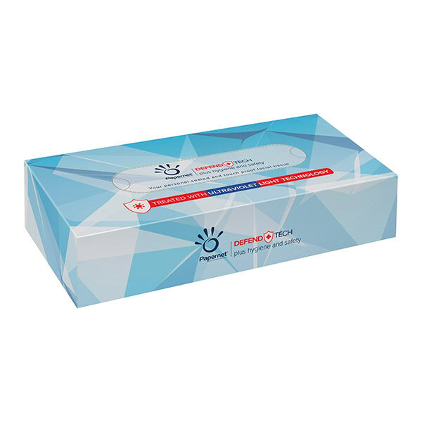 Eine Papierbox mit UV-Licht-Technologie für bessere Hygiene.