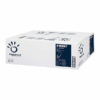 Papernet_416597 Ein weißer Karton mit Papernet Logo und Produktinformationen. Der Karton enthält Toilettenpapier.