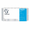 Papernet 416619 Toilettenpapier 2-lagig Eine weiße Packung Toilettenpapier von Papernet Sustainable Hygiene. Die Verpackung zeigt ein Sonnensymbol und die Produktinformationen.
