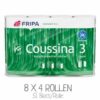 FRIPA Küchenrollen Coussina Eine Packung mit 4 Haushaltsrollen: Umweltfreundliche FRIPA Küchenrollen Coussina 3204002 aus 100% Recyclingpapier. Zertifiziert mit dem Blauen Engel. VPE: 32 Rollen