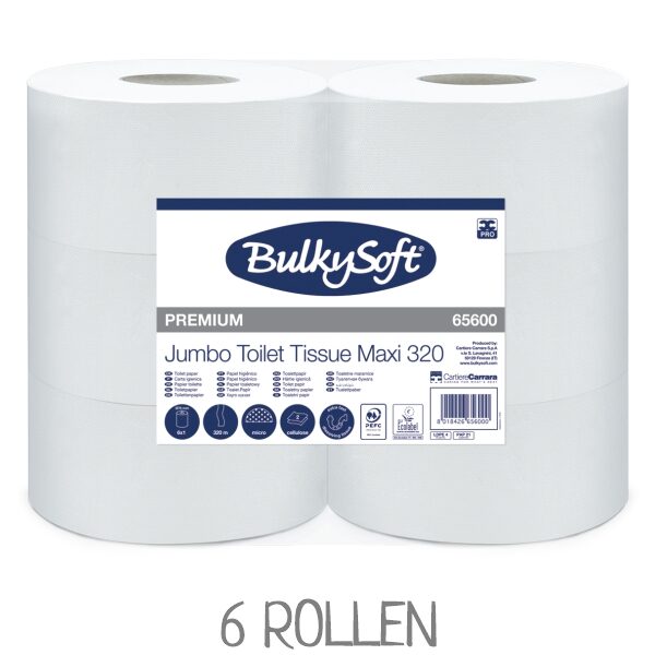 Pack mit 6 Rollen BULKYSOFT 65600 Jumborollen Premium Maxi 320