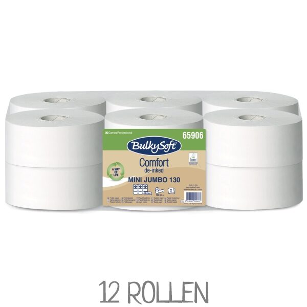 Pack mit 12 Rollen BULKYSOFT 65906 Jumborollen Comfort Mini 130