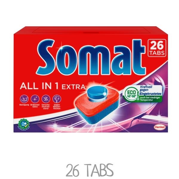 Faltschachtel SOMAT All in 1 Extra Spülmaschinentabs / VPE: 26 Tabs