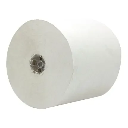 Ein rollenförmiges weißes Thermopapier mit einer zentralen Öffnung.
