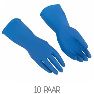 VILEDA Multipurpose Gummihandschuhe blau Ein Paar Gummihandschuhe blau Größe XL L M S von VILEDA Multipurpose. VPE: 10 Paar