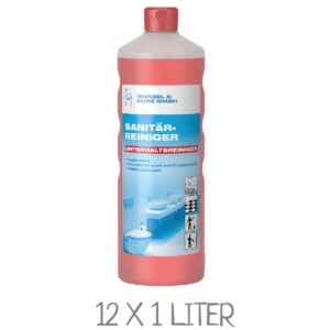WUK Sanitärreiniger sauer Eine Flasche WUK Sanitärreiniger sauer. VPE: 12 x 1 Liter Flasche
