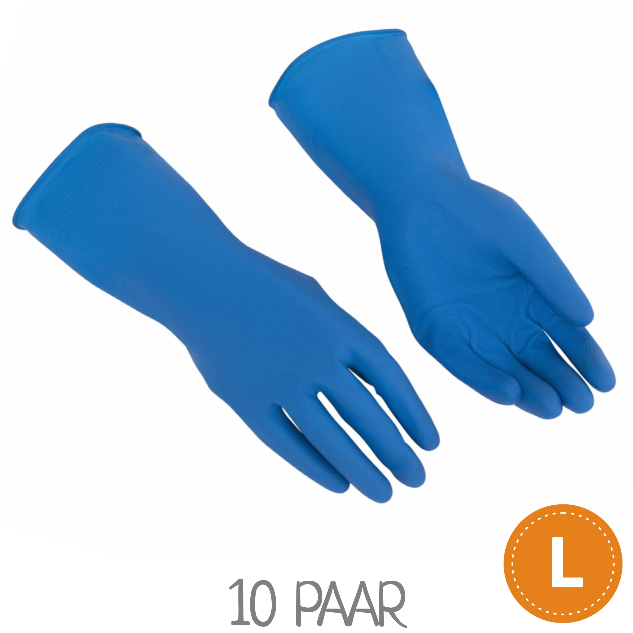 Ein Paar Gummihandschuhe blau Größe L von VILEDA Multipurpose. VPE: 10 Paar