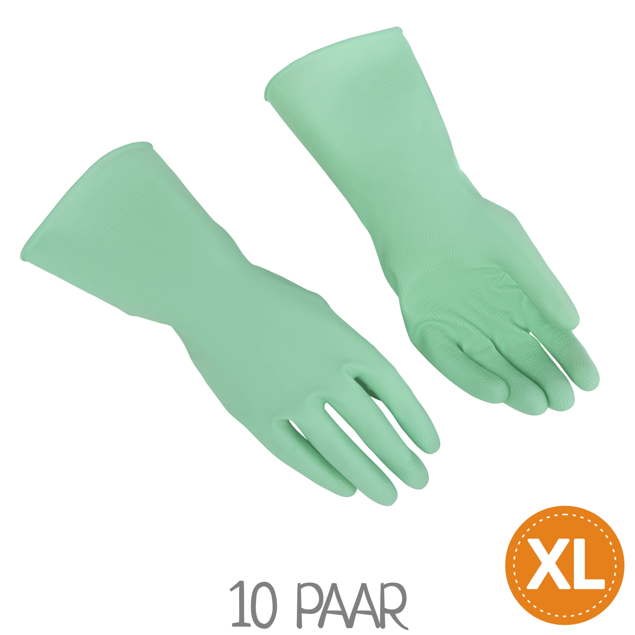 Ein Paar Gummihandschuhe grün Größe XL von VILEDA Multipurpose. VPE: 10 Paar