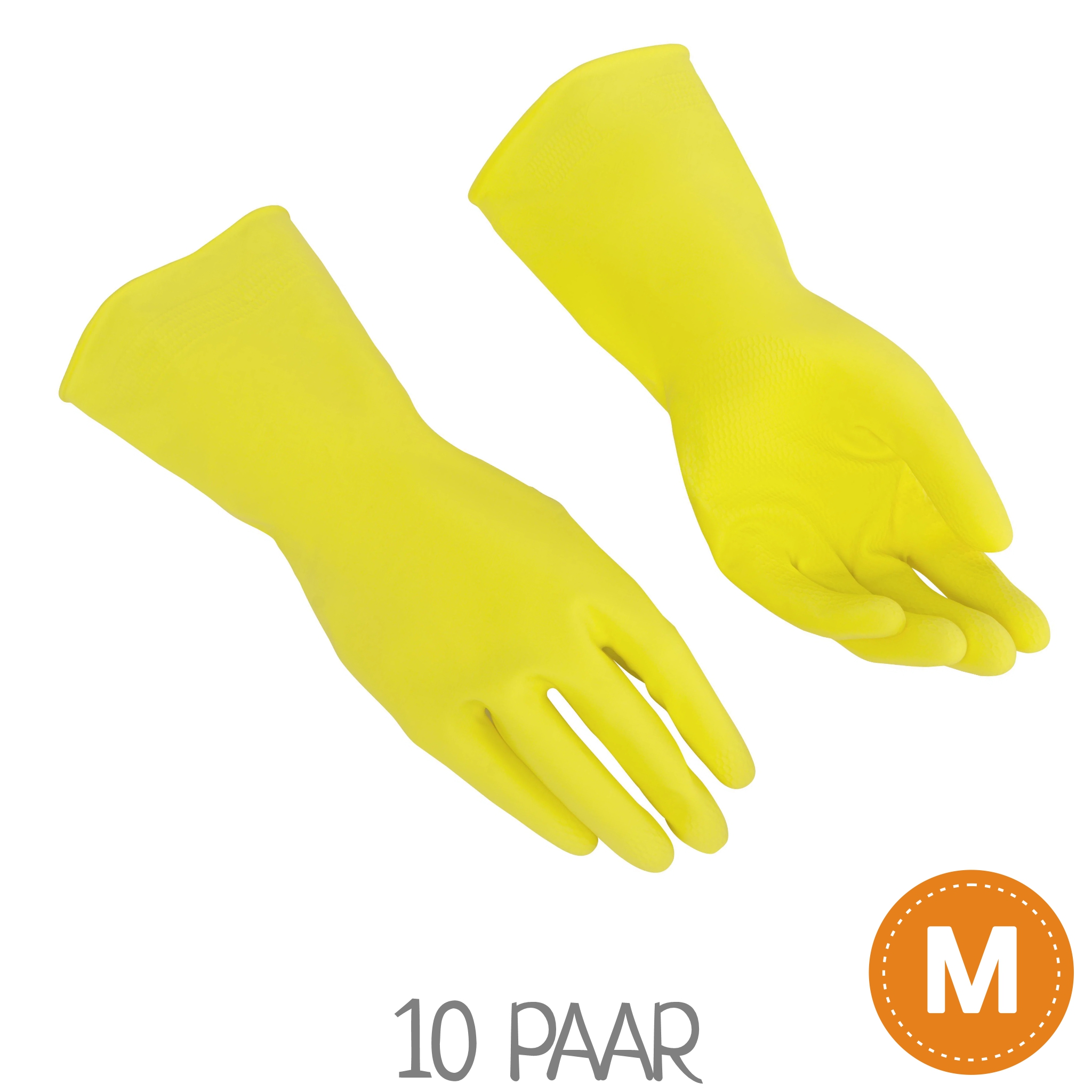 Ein Paar Gummihandschuhe gelb Größe M von VILEDA Multipurpose. VPE: 10 Paar