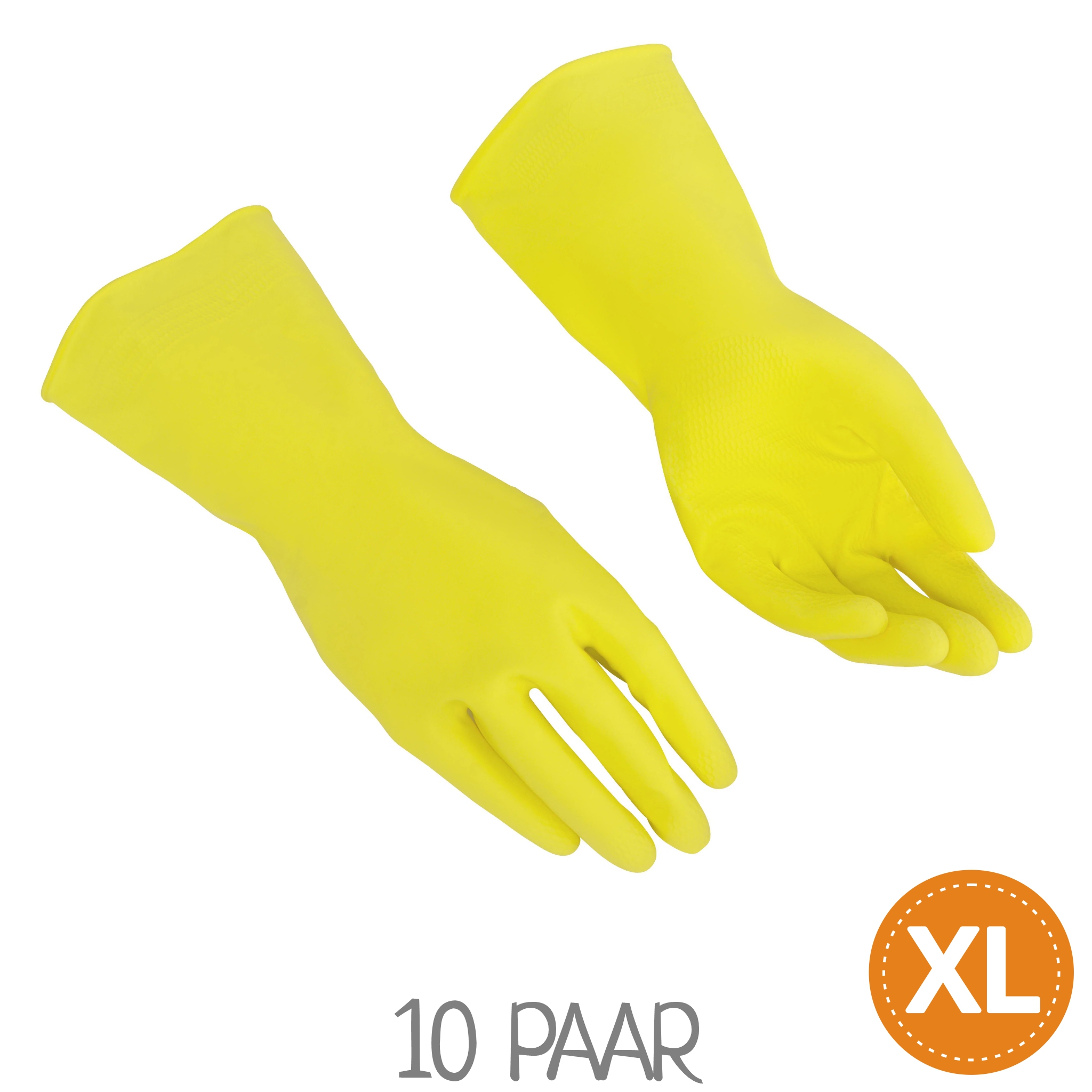 Ein Paar Gummihandschuhe gelb Größe XL von VILEDA Multipurpose. VPE: 10 Paar