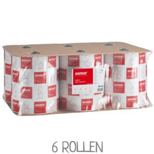 Ein Pack Systemrollen / Handtuchrollen KATRIN 460102. VPE: 6 Rollen